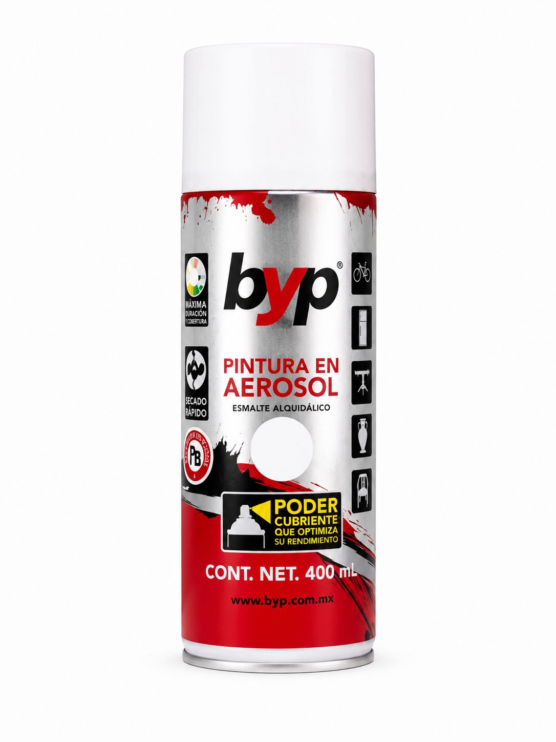 PINTURA AEROSOL BLANCO BRILLANTE 400ML BYP