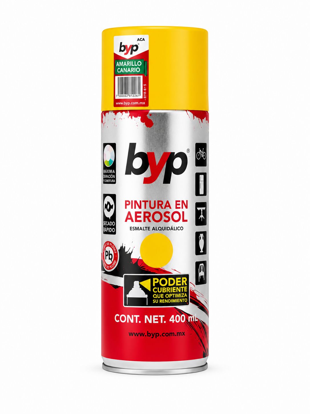 PINTURA AEROSOL AMARILLO CANARIO 400ML BYP
